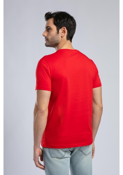 Patrico Erkek O Yaka T-Shirt Kırmızı modelleri