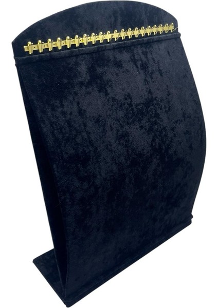 Yerli Üretim Süet Kumaş Siyah Renk 34 cm / 24 cm Dik Bombeli Takı Standı fırsatları