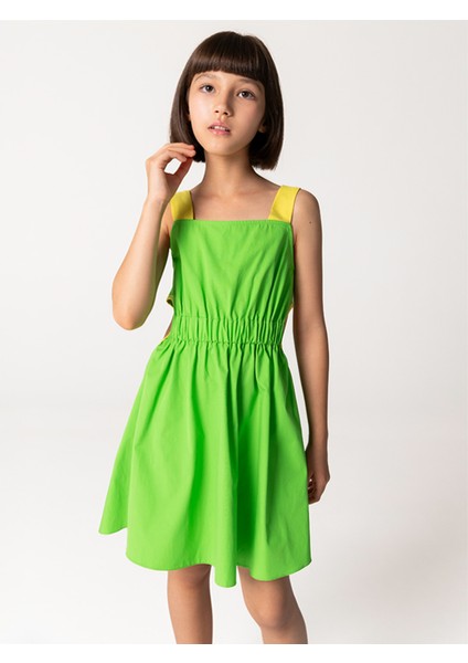Askılı Beli Açık Pamuklu Kız Çocuk Elbise fiyatları
