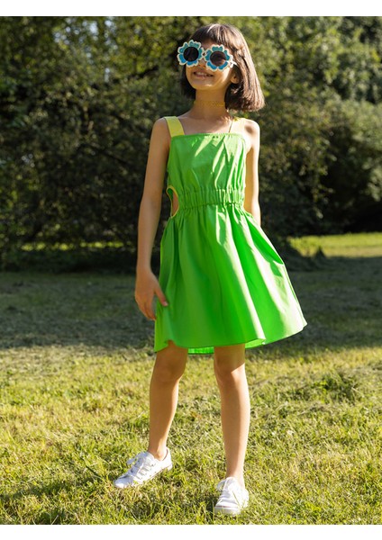 Askılı Beli Açık Pamuklu Kız Çocuk Elbise fırsatları