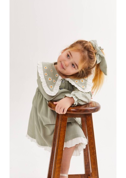 Papatya Nakışlı Kız Çocuk Elbise fiyatları