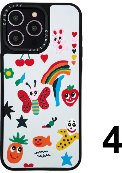 Apple iPhone 15 Pro Max Uyumlu Casetify Kabartmalı Arka Koruma Kılıf