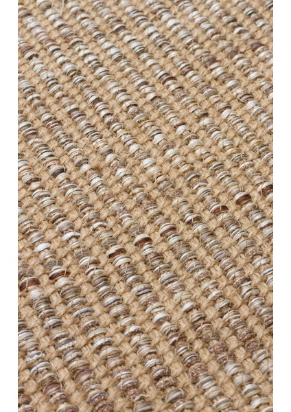 Dh 01 Beıge - Doha - Jüt ve Polyester ile Üretilen Çift Taraflı Modern Kilim
