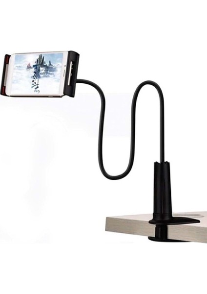 Esnek 360° Döner Masaüstü Telefon ve Tablet Tutucu, Siyah, 6 Ay Garanti fiyatları