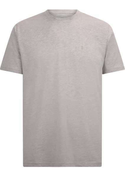 Bej Regular Fit Bisiklet Yaka Pamuklu Basic Tişört
