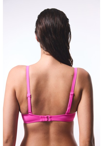 Pembe Lotus Bright Balenli Balconette Bikini Üstü fiyatları