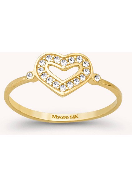 14 Ayar Altın Kalpli Yüzük fiyatları