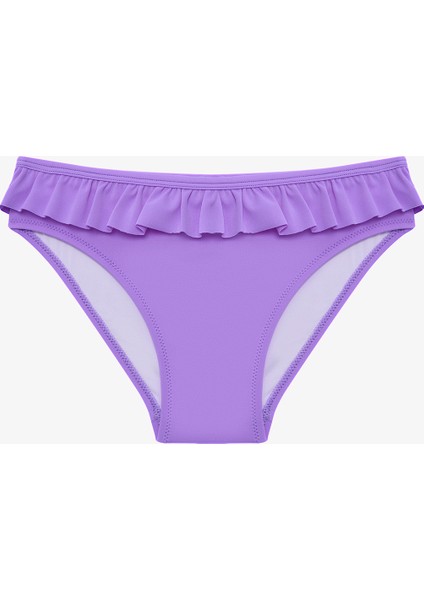 Lila Kız Çocuk Butterfly Fırfırlı Üçgen Bikini Takım modelleri