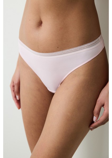 Easy Cotton Trim Pembe Pamuklu Tanga Külot