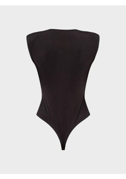 Önü Burgu ve Omuzları Vatka Detaylı Kolsuz Ikonik Body - Siyah fiyatları