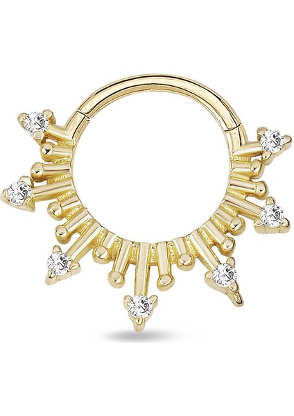 Halka Tasarım Yedi Ok Altın Helix Piercing