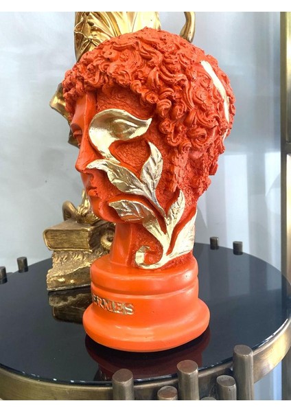 Dekoratif Çiçekli Hermess Heykel Biblo