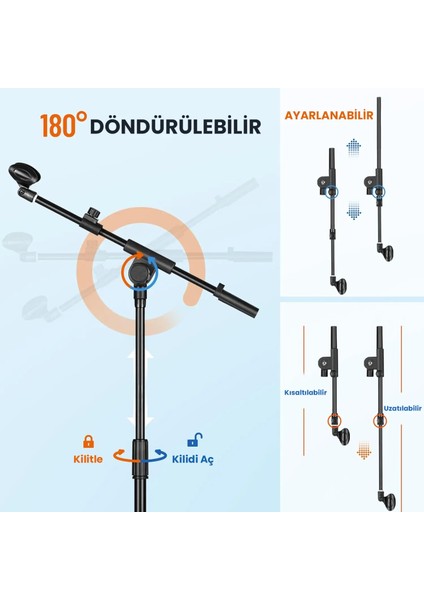 MS200 Profesyonel Mikrofon Standı Sehpası (Taşıma Çantalı)