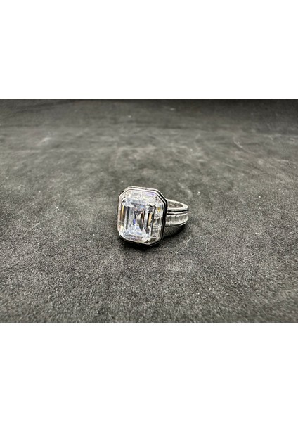 Kenarı Baget Taşlı Yüksek Baget Ithal Kadın Gümüş Yüzük fırsatları