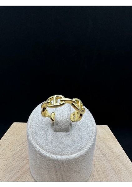 Kilit Model Sarı Renk Ithal Kadın Gümüş Yüzük modelleri