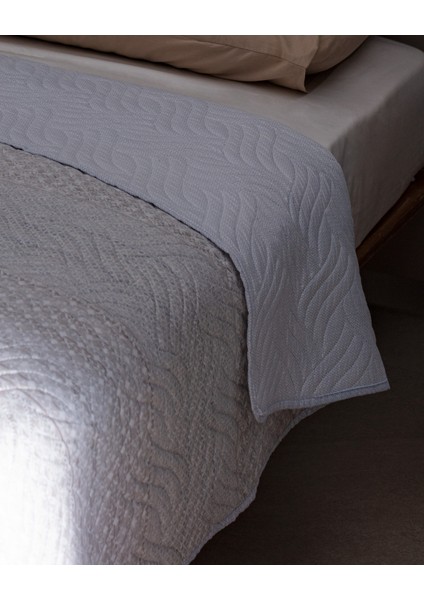 Niort King Size Yatak Örtüsü - Bej/mavi
