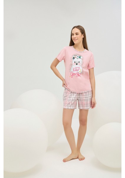 16622 Kadın Baskılı Şort Takım modelleri