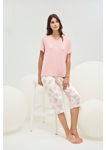 16708 Kadın Taş Baskılı Kısa Pijama Takım fiyatları