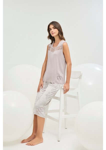 16763 Kadın Taş Baskılı Kısa Pijama Takım fiyatları