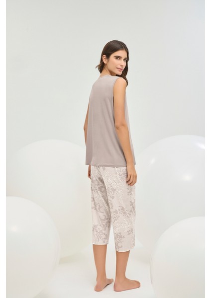 16763 Kadın Taş Baskılı Kısa Pijama Takım fırsatları