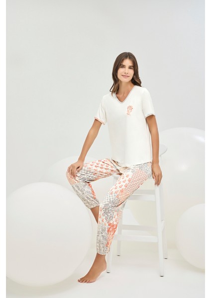 16511 Kadın Baskılı Pijama Takım