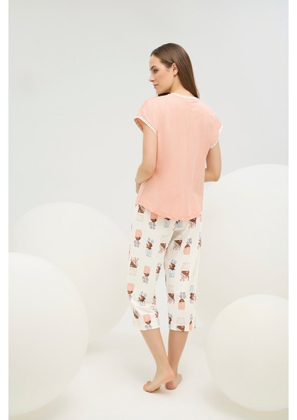 16610 Kadın Baskılı Kısa Pijama Takım fırsatları