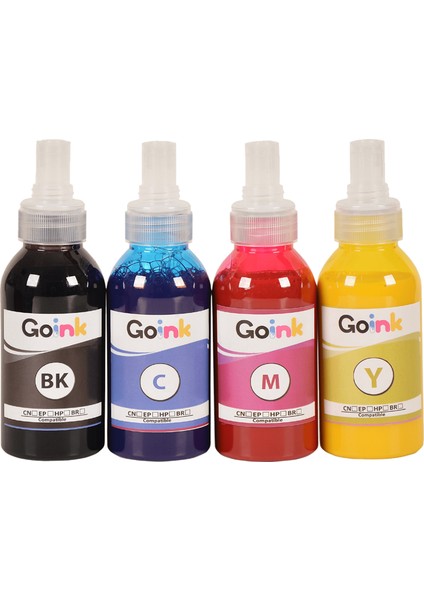 Canon GI-46 Uyumlu 4 lü Mürekkep Seti (4x100 ml CMYK) – Özel Valfli Kapaklı, Sızdırmaz, Yüksek Kaliteli