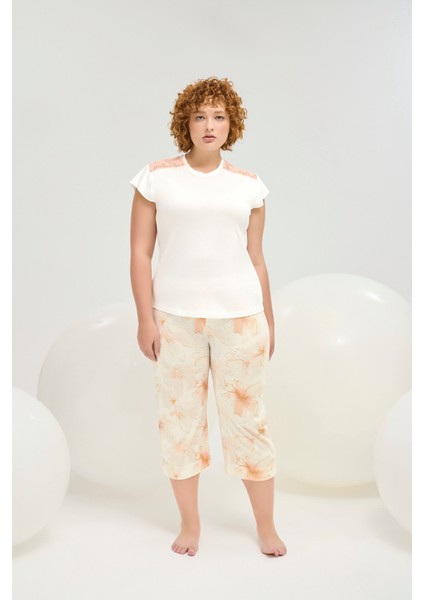 16483 Kadın Bıg Sıze Kısa Pijama Takım