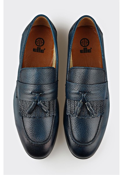 Lacivert Deri Erkek Günlük Ayakkabı fırsatları
