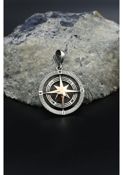 Kolye Ucu Kutup Yıldızlı Pusula 925 Ayar Gümüş 901598 modelleri