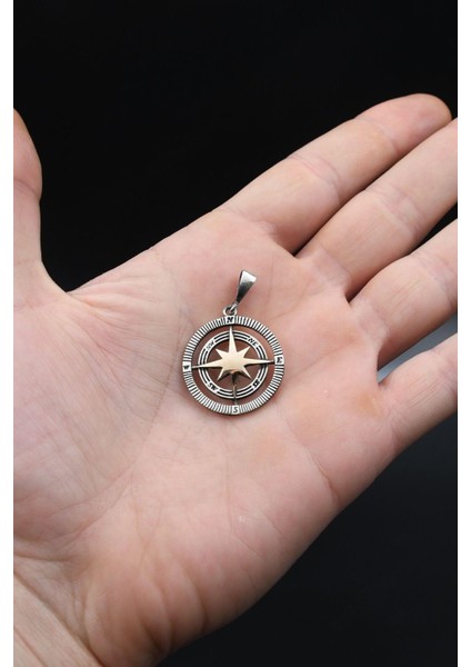 Kolye Ucu Kutup Yıldızlı Pusula 925 Ayar Gümüş 901598 fırsatları