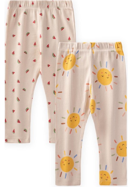 Ikili Set Tayt 1-8 Yaş Karpuz - Güneş Desen fiyatları