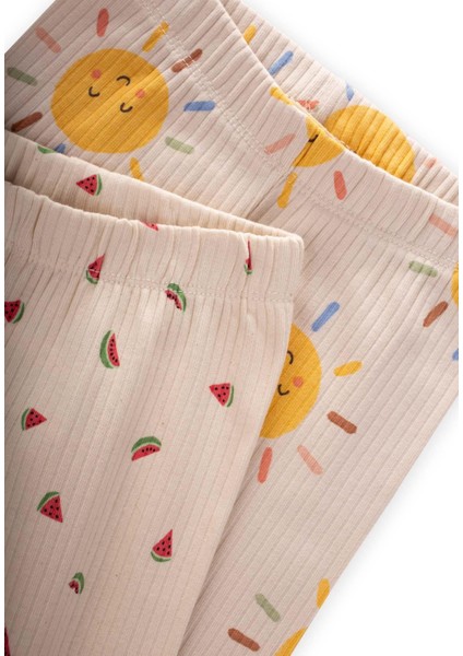 Ikili Set Tayt 1-8 Yaş Karpuz - Güneş Desen modelleri
