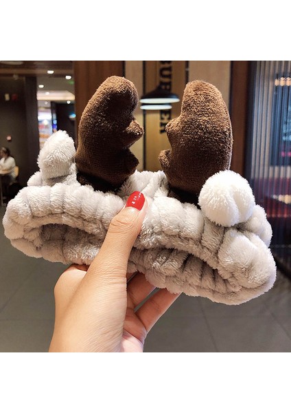 Yüz Yıkama Bandı Yumuşak Sıcak Mercan Polar Hayvan Kulaklar Bayanlar Kafa Bandı Kızlar Başörtüsü Moda Saç Aksesuarları (Yurt Dışından)