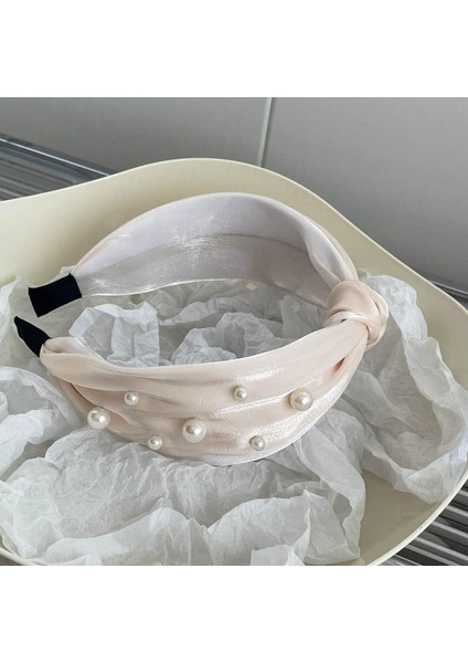 Ilkbahar ve Yaz Şampanyası Maillard Yüksek Kafatası Saten Kafa Bandı, Üst Düzey Kadın Sünger Kafa Bandı, Yeni Geniş Kenarlı Saç Demeti Kafa Bandı (Yurt Dışından)