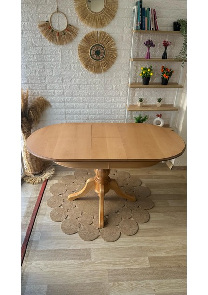 Concept Baba Ayaklı Masa Ahşap Oval Naturel Renkli Açılır Masa (Boy 80 cm /en 120 cm ) fırsatları
