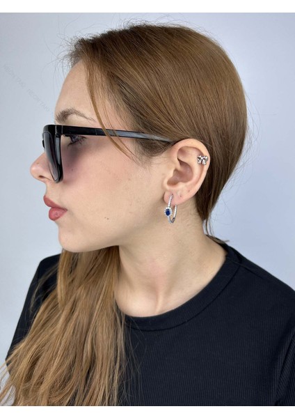 Duyarlılık Etiketi ve Zirkon Taşlı, Halka Model, Platinyum Kaplama Xuping Küpe 483, Vıp Ürün, Gümüş Renk
