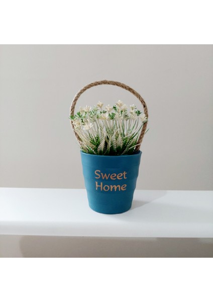 Eva 5800 Jüt Asma İpli Saksıda Yapay Çiçek (11×18 cm) – Doğal Görünümlü Zarif Dekor