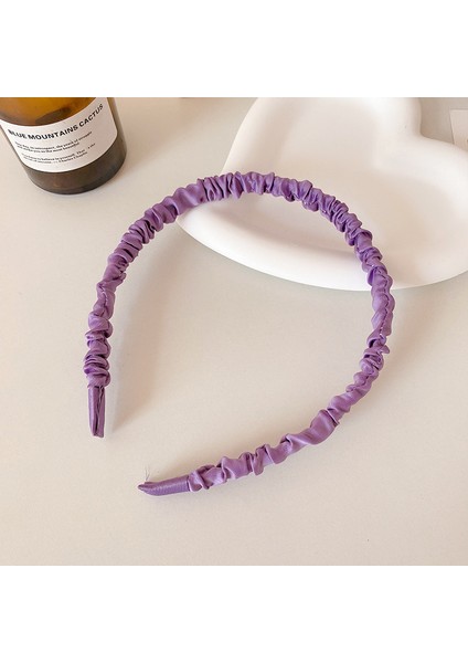 Düz Renk Saten Pilili Kafa Bandı, Tatlı Mizaçlı Kafa Bandı, Saç Tokası, Yüz Yıkama, Saç Kravat, Kafa Bandı (Yurt Dışından)