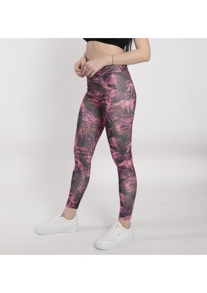 Pembe Dijital Baskılı Tayt