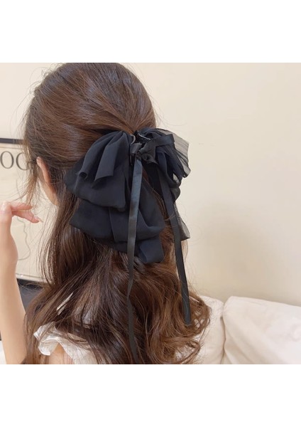 Saten Kabarıklık, Siyah Mizaç Klibi, Başın Arkasında Saç Tokası Saç Aksesuarları (Yurt Dışından)