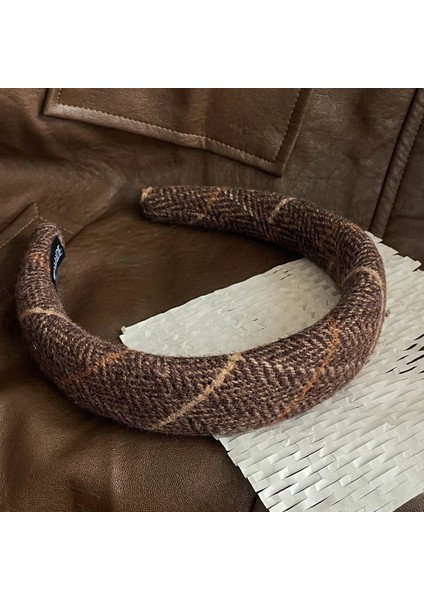 Ilkbahar ve Yaz Şampanyası Maillard Yüksek Kafatası Saten Kafa Bandı, Üst Düzey Kadın Sünger Kafa Bandı, Yeni Geniş Kenarlı Saç Demeti Kafa Bandı (Yurt Dışından)