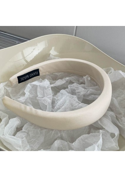 Ilkbahar ve Yaz Şampanyası Maillard Yüksek Kafatası Saten Kafa Bandı, Üst Düzey Kadın Sünger Kafa Bandı, Yeni Geniş Kenarlı Saç Demeti Kafa Bandı (Yurt Dışından)