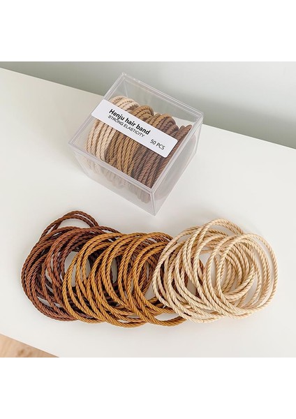 Basit ve Zarif Yüksek Elastik Saç Tokası, 2024 Yeni Üst Düzey Saç Tokası Lastik Bant (50 Adet/kutu) (Yurt Dışından)