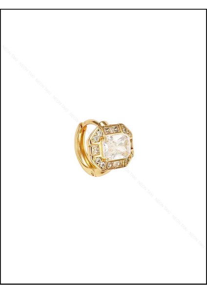 , Duyarlılık Etiketi ve Zirkon Taşlı, Baget Halka, Altın Kaplama Paslanmaz Küpe 254 Pembe (ROSE) Renk modelleri