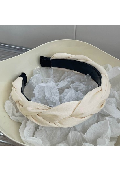 Ilkbahar ve Yaz Şampanyası Maillard Yüksek Kafatası Saten Kafa Bandı, Üst Düzey Kadın Sünger Kafa Bandı, Yeni Geniş Kenarlı Saç Demeti Kafa Bandı (Yurt Dışından)