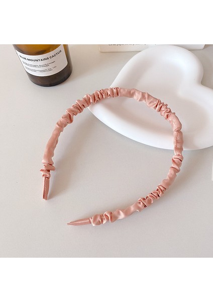 Düz Renk Saten Pilili Kafa Bandı, Tatlı Mizaçlı Kafa Bandı, Saç Tokası, Yüz Yıkama, Saç Kravat, Kafa Bandı (Yurt Dışından)