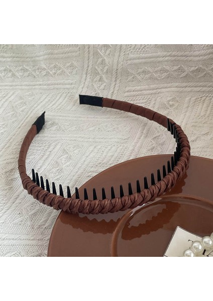 Ilkbahar ve Yaz Şampanyası Maillard Yüksek Kafatası Saten Kafa Bandı, Üst Düzey Kadın Sünger Kafa Bandı, Yeni Geniş Kenarlı Saç Demeti Kafa Bandı (Yurt Dışından)