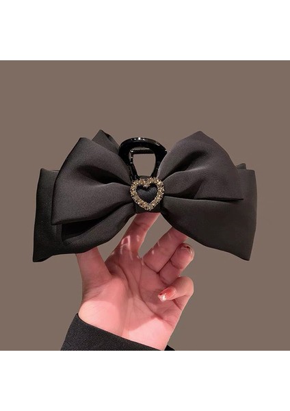 Oryantal Unsurlu Üst Düzey Saten Siyah Köpekbalığı Klipsli Başlık, Başın Arkasında Saç Tokası Kavrayıcı Dekorasyonu (Yurt Dışından)