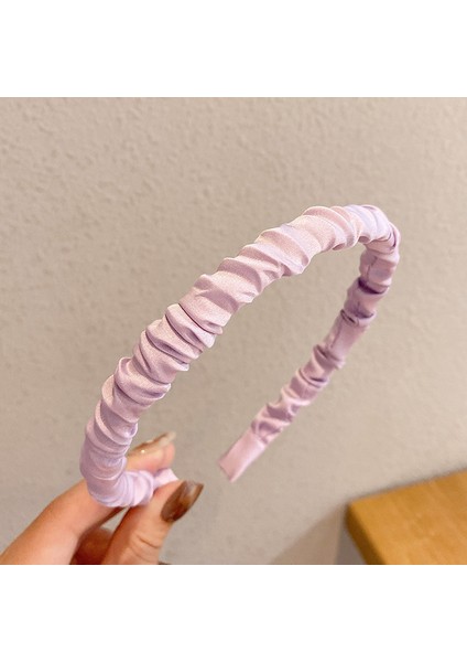 Düz Renk Saten Pilili Kafa Bandı, Tatlı Mizaçlı Kafa Bandı, Saç Tokası, Yüz Yıkama, Saç Kravat, Kafa Bandı (Yurt Dışından)